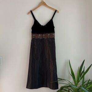 Silk Beaded Paisley Black Dress - Maria Bianca Nero